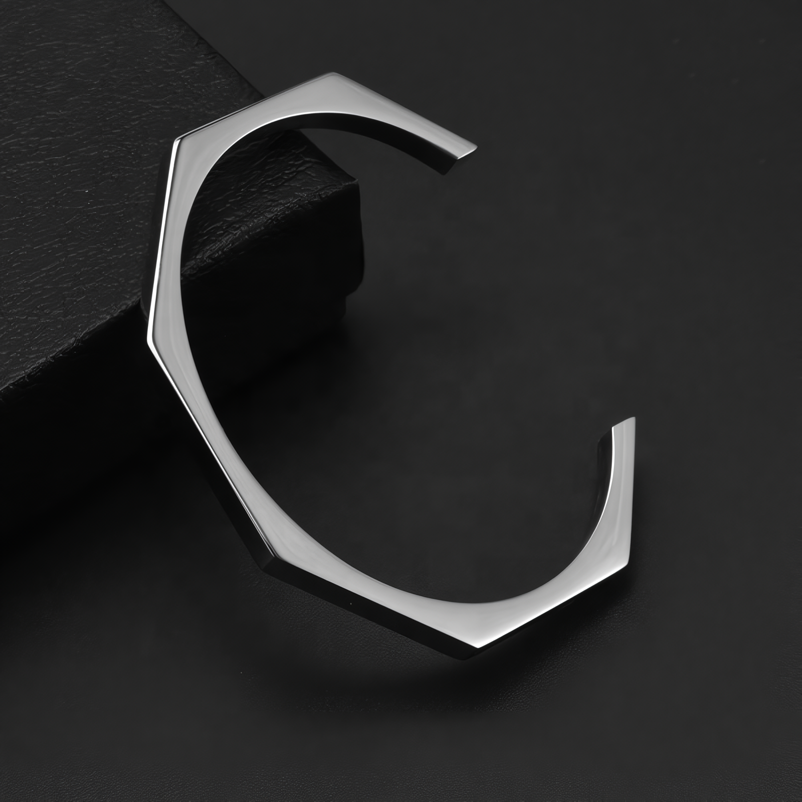 Hexagon Bangle - Pure Stainless Steel