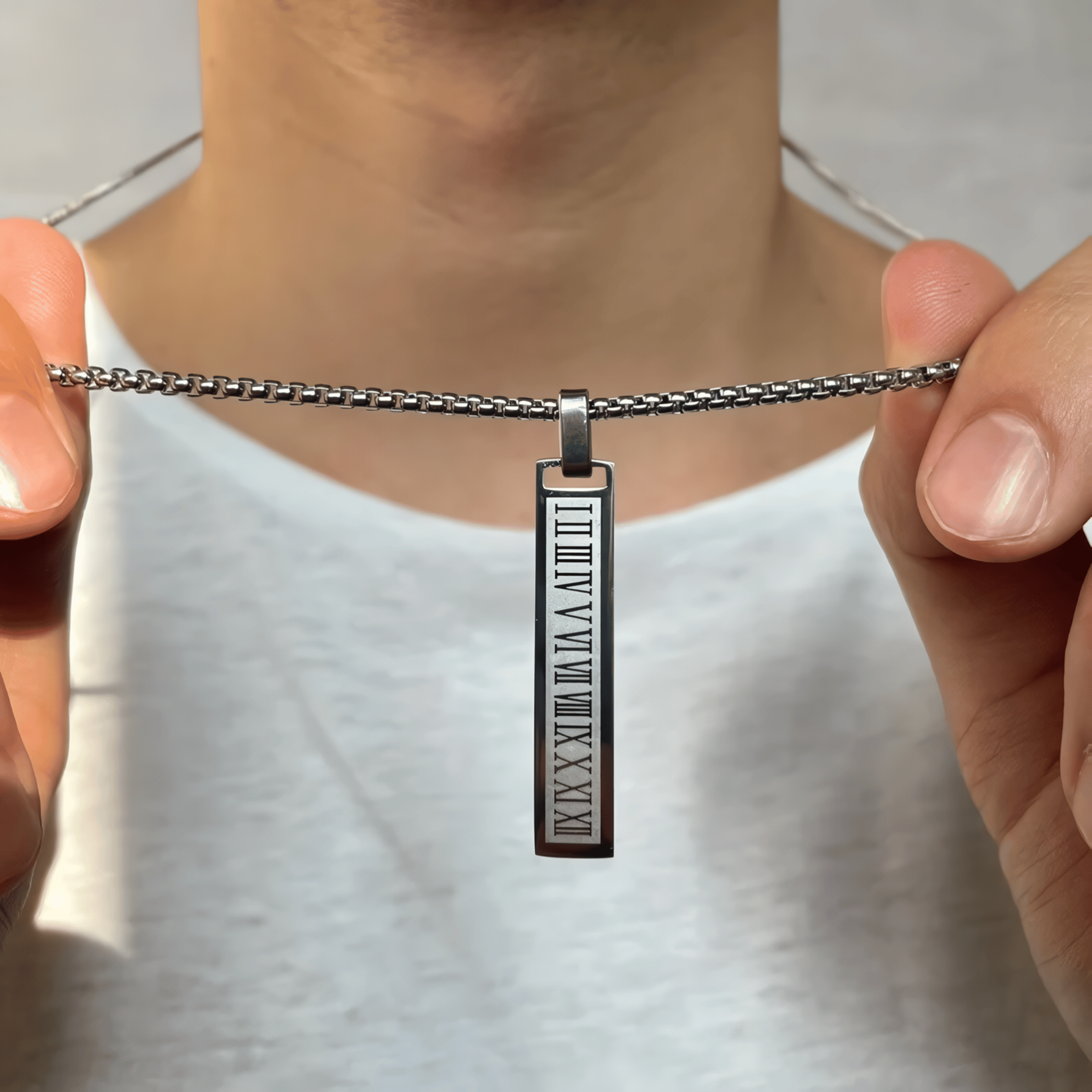 Steel Vintage Roman Pendant - Pure Stainless Steel