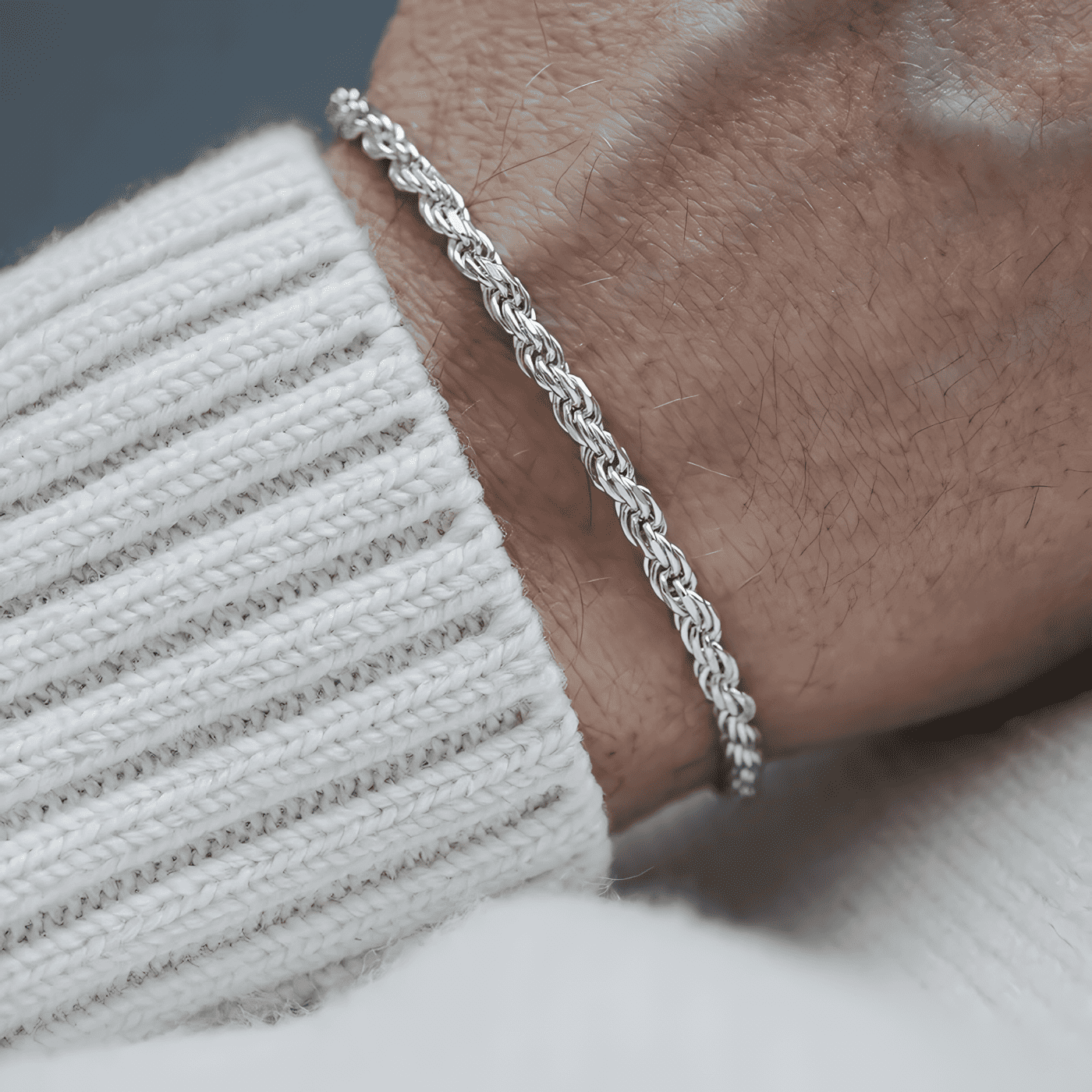 Twist Rope Band - Pure Stainless Steel