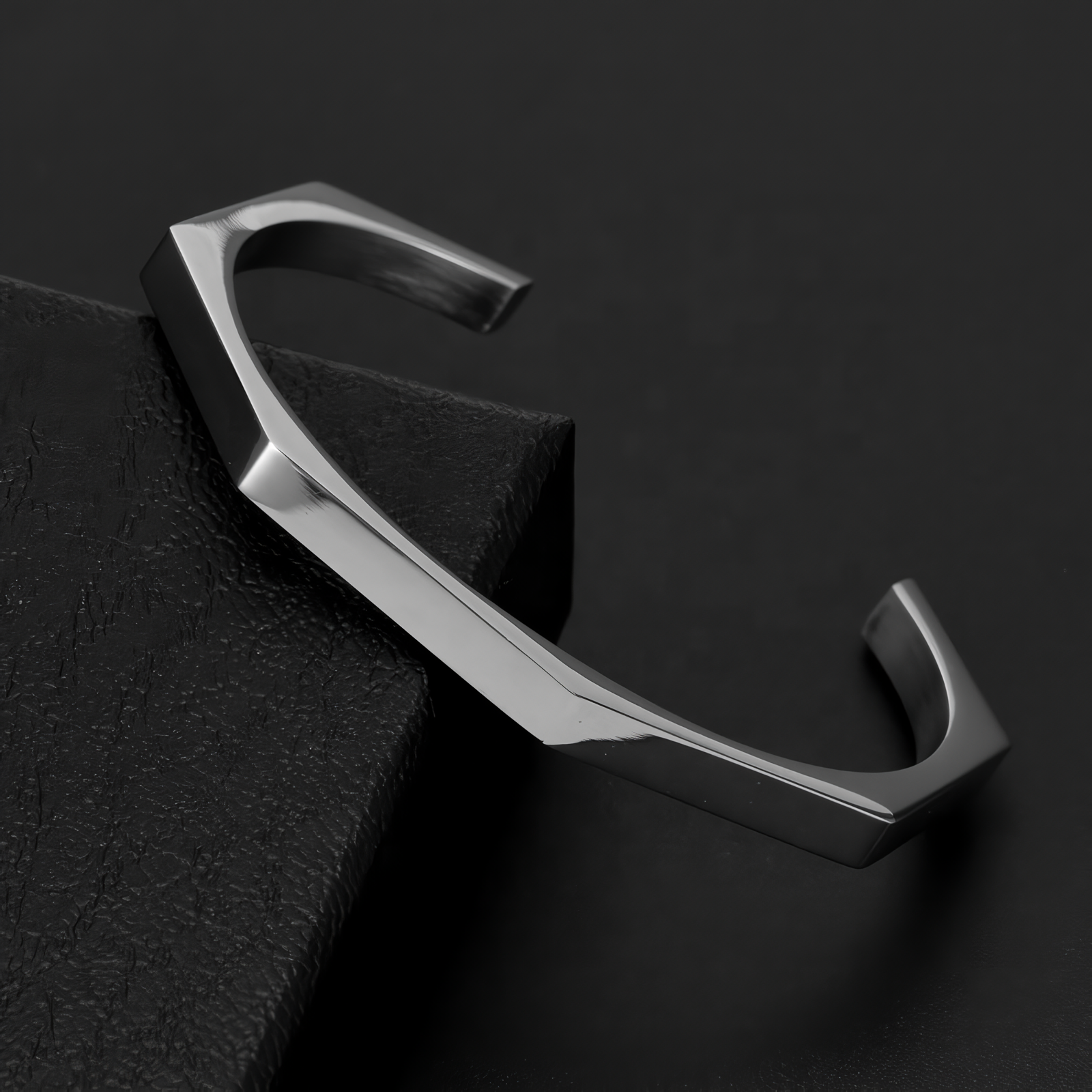 Hexagon Bangle - Pure Stainless Steel